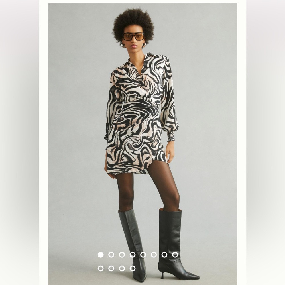 Anthropologie NWT Printed Wrap Dress Size 0. - Picture 1 of 15